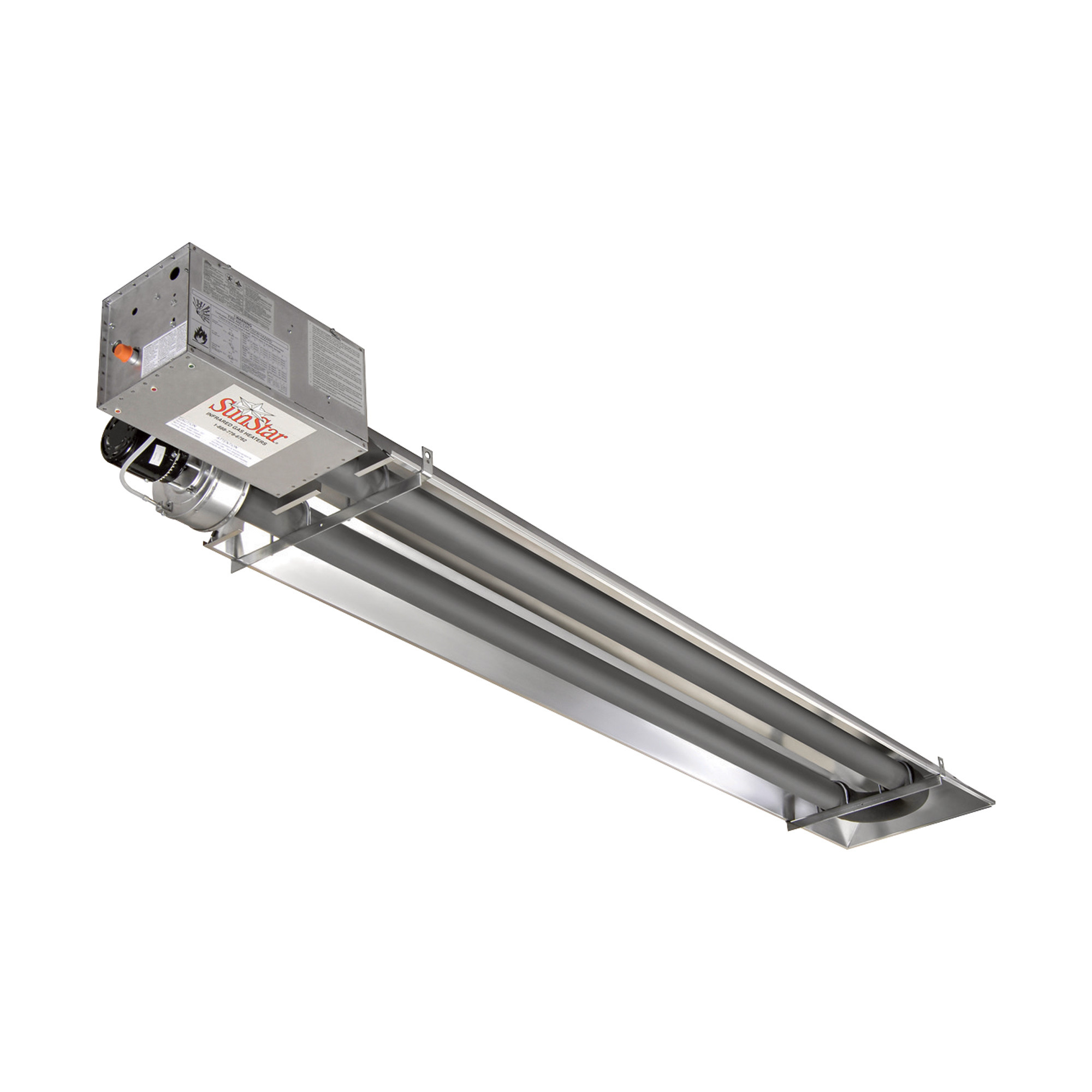 SunStar Heating Products Garage Tube Heater,Natural Gas, 45,000 BTU, Model# SIR45-15-N